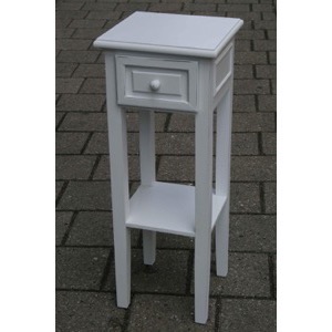 Blomsterbord 1 skuffe 1 hylde hvidt 28x28x72cm 