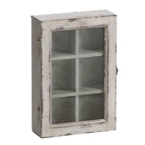 N�gleskab antik look hvid 34x8x23cm