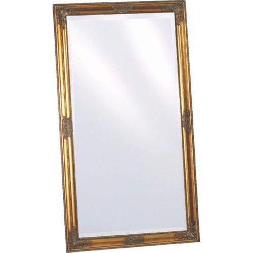Guld spejl facetslebet let barok 72x132cm - Se flere Guldspejle og Store Spejle
