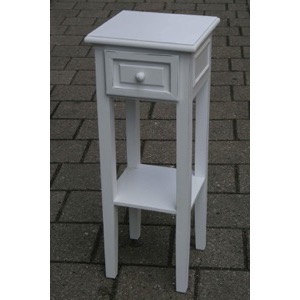 Blomsterbord 1 skuffe 1 hylde hvidt 25x66x25cm - Se Hvide møbler og Spejle