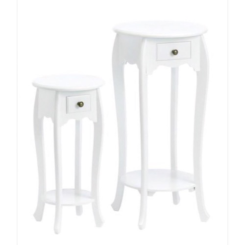 Sengebord sæt i 2 størrelser hvidt 30x61cm & 40x81cm - Se flere hvide sengeborde og spejle