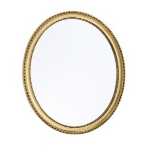 Facetslebet Guld Spejl ovalt let barok 60x70cm