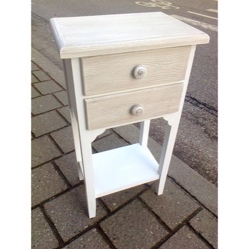 Konsolbord 3 skuffer 2-farvet hvid 37x70x27cm