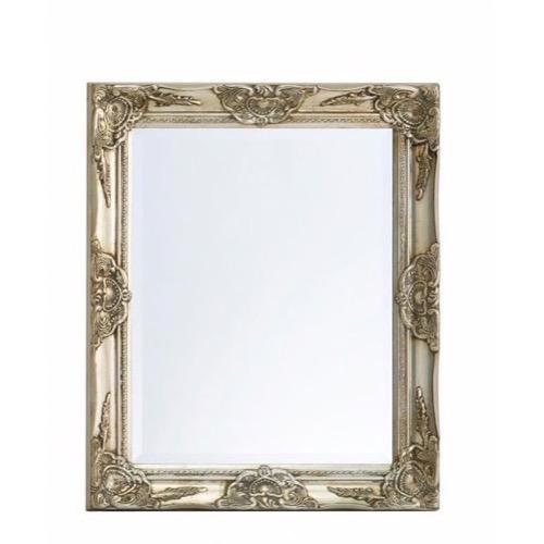 Sølv spejl facetslebet let barok 54x64cm - Se flere Sølvspejle
