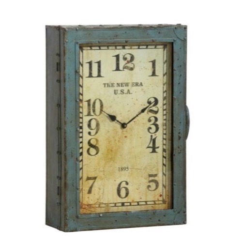 Ur 611 Kuffert blågrøn/rust antik look slidt metal