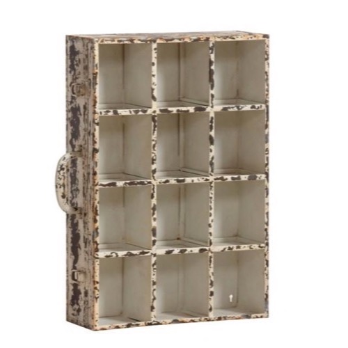 Metal Kuffert Reol antik rust/creme 43x61x15cm - Se flere Metal møbler