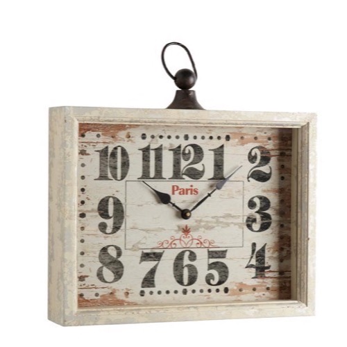 Ur Paris antik look slidt træ hvidt - Se flere Ure og Spejle