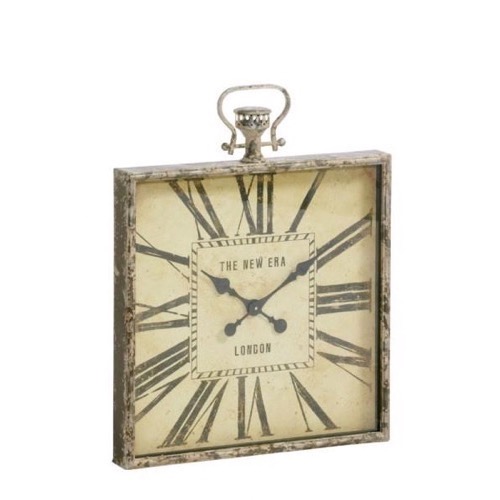 Ur 623 Kvadrat hvidgrønt/rust retro slidt metal