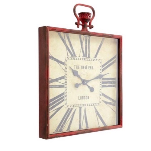 Ur 623 Kvadrat rød/rust retro slidt metal