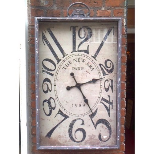 Ur 627 Rektangel grå/rust antik look slidt metal - Se flere Ure og Spejle