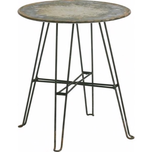 Rundt metal bord antik rust/sort 69xø61cm - Se flere Metal møbler
