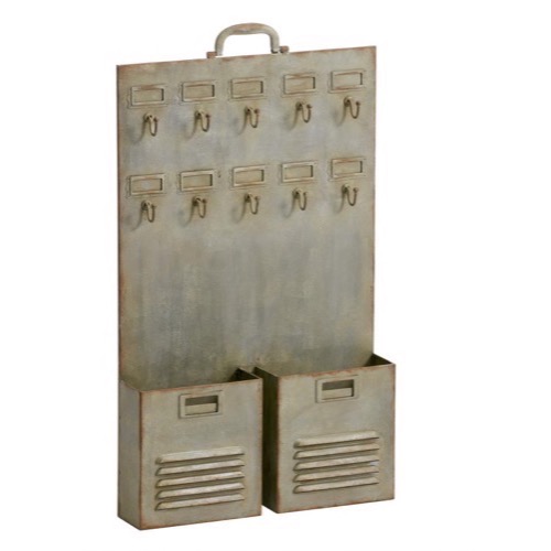 Metal tavle Industri Look 10 kroge 2 rum 41x71x9cm - Se flere Metal møbler og Spejle