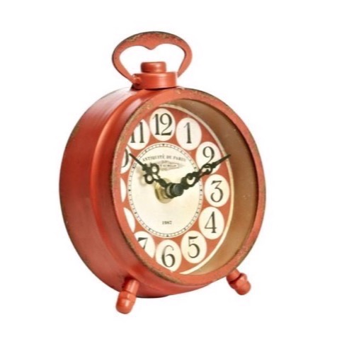 Ur 649 Morgen rød/rust antik look slidt metal - Se flere Metal ure og Spejle
