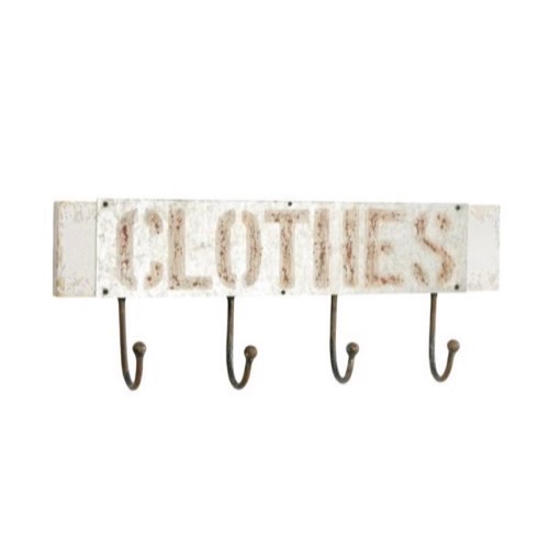Knagerække antik look m/3 kroge 43x16x6cm - Se flere Knagerækker