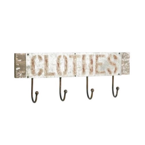 Knagerække antik look m/3 kroge 43x16x6cm - Se Knagerækker