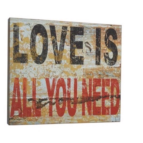 Træ skilt 51x44x5cm Love Is All You Need - Se flere Træ skilte
