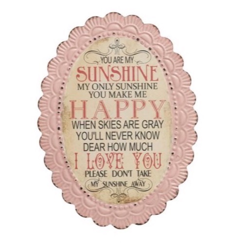 Metal skilt You Are My Sunshine...34x46cm