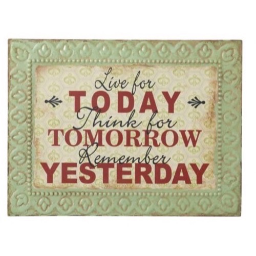 Metal skilt Live For Today...43x33cm