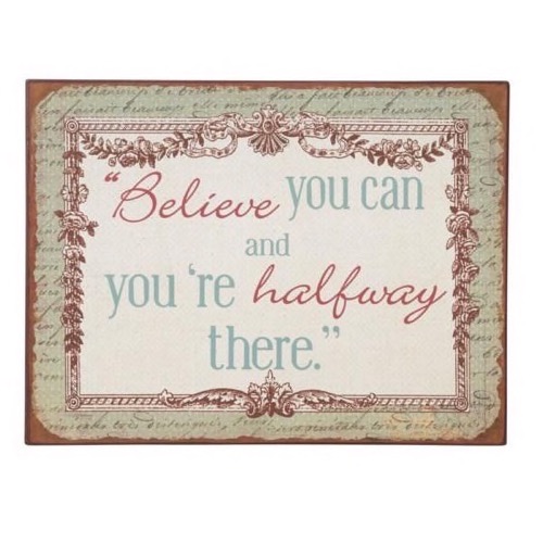 Metal skilt Believe You Can And You\'re...35x26cm