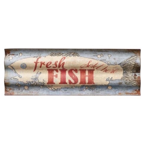 Metal skilt 61x21cm Fresh Fish Sod Here - Se flere Metal skilte
