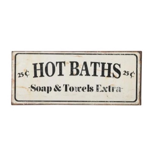 Metal skilt 31x13cm 25 c Hot Baths 25 c - Se flere Metal skilte