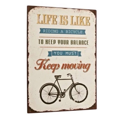 Metal skilt Life Is Like Riding A Bicycle 26x35cm