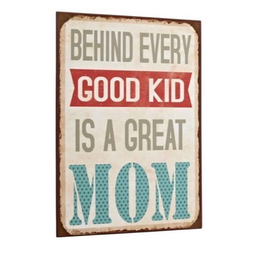 Metal skilt Behind Every Good Kid...27x35cm