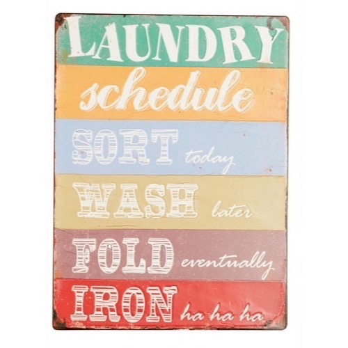 Metal skilt Laundry Schedule 26x35cm
