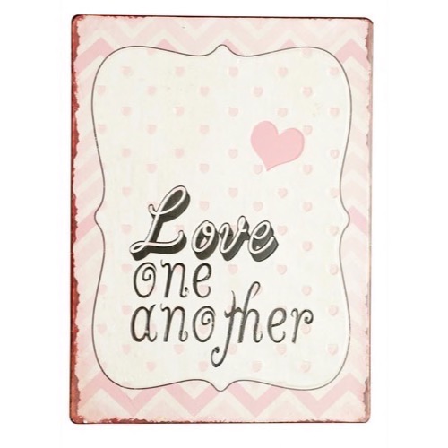 Metal skilt Love One Another 26x35cm