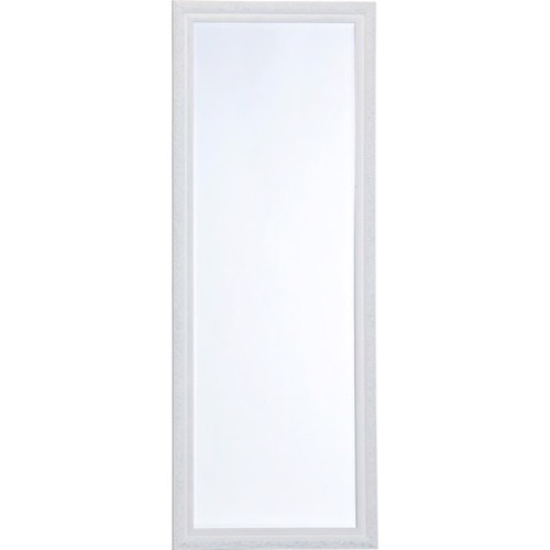 Hvidt spejl facet m/ lidt sølv i mønstret 70x185cm