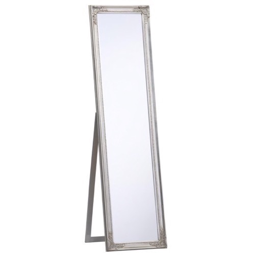 Sølv spejl m/stativ let barok ramme 45x170cm - Se Sølvspejle her