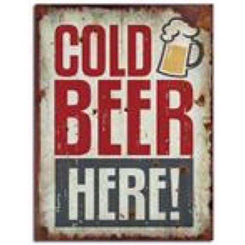 Træ skilt 30x40cm Cold Beer Here - Se flere Træ skilte
