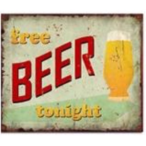 Antik lookTræ skilt 40x30cm  Free Beer Tonight