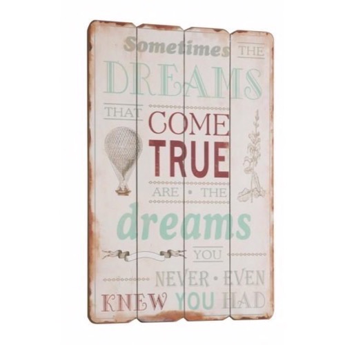 Træ skilt Sometimes The Dreams That...40x60cm
