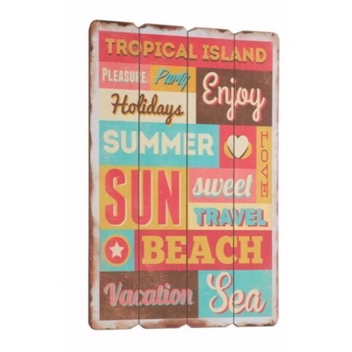 Træ skilt Tropical Island Pleasure Party 40x60cm