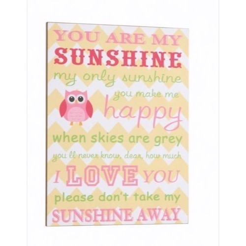 Antik look Træ skilt 30x40cm You Are My Sunshine - My Only Sunshine