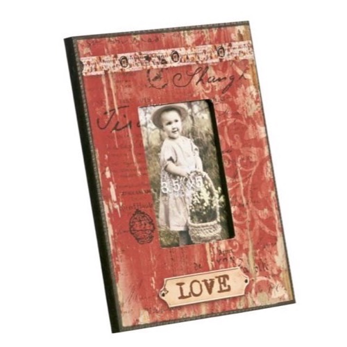 Fotoramme træ LOVE rød 18x23cm - Se Hvide møbler og Spejle