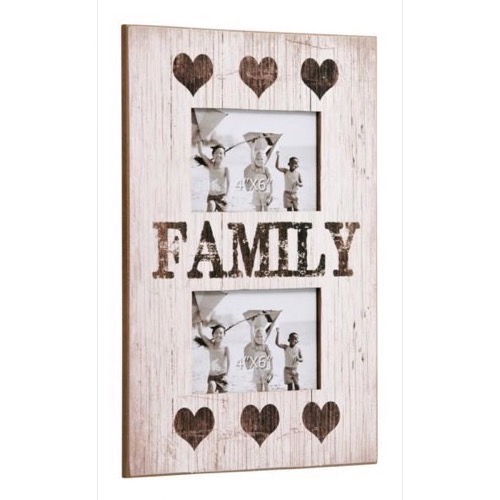 Fotoramme træ 2 fotos FAMILY 27x38cm - Se også Hvide møbler og Spejle