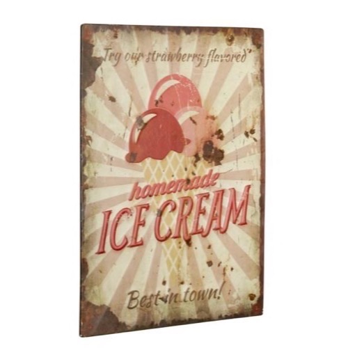 Metal skilt Homemade Ice Cream 30x40cm