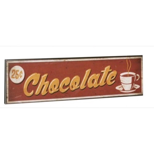 Metal Skilt Chocolate 40x10cm