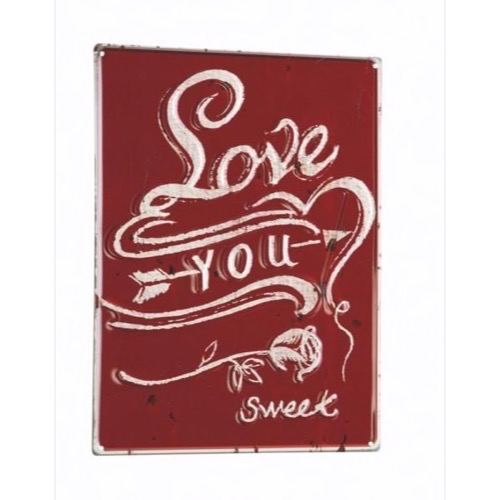 Metal skilt Love You Sweet 30x40cm