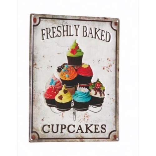 Metal skilt Freshly Baked Cupcakes 30x40cm