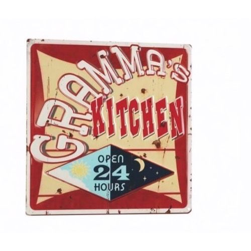 Metal skilt Grammas Kitchen 30x30cm