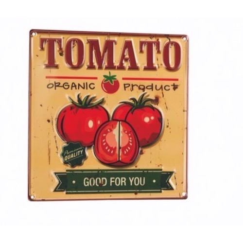 Metal skilt TOMATO - Organic Product 30x30cm
