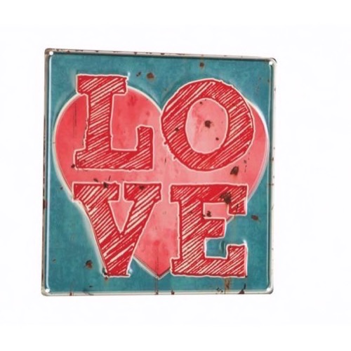 Metal skilt LOVE 30x30cm