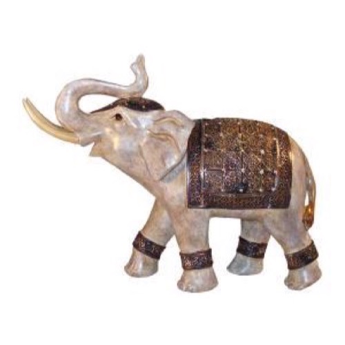 Elefant i polyresin natur h:19cm