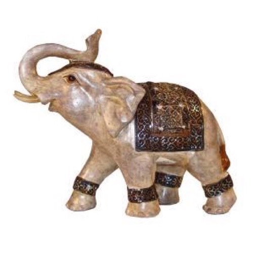 Elefant i polyresin natur h:12cm