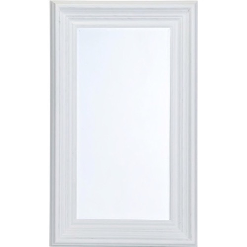 Hvidt spejl facetslebet bred klassisk ramme 95x155cm - Se hvide spejle