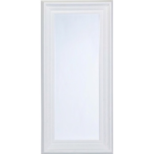 Hvidt spejl facetslebet bred klassisk ramme 90x190cm - Se hvide spejle