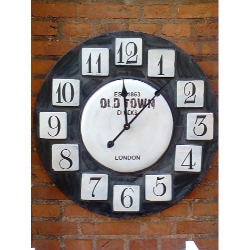 Ur 301 Old Town sort/hvid antik look slidt metal - Se flere Ure og Spejle